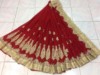 Chiffon hand work saree