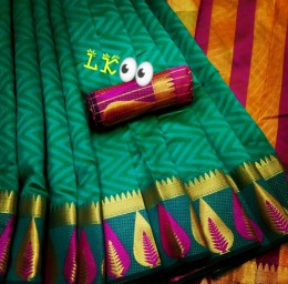 Soft silk and desginer saree