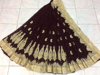 Chiffon hand work saree