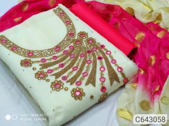 Chandri Hand And Moti Work Dress