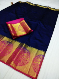 kanchivaram  semi tussar saree