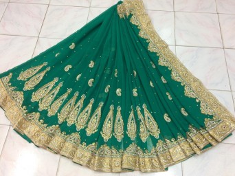 Chiffon hand work saree