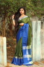 Linen cotton saree