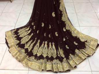 Chiffon hand work saree