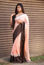 Linen cotton saree