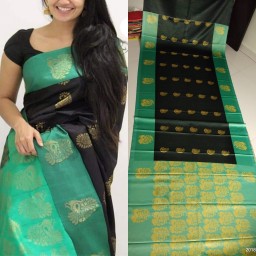 Satin zari saree