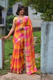 Linen cotton saree