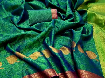 Banarasi kora muslin silk saree