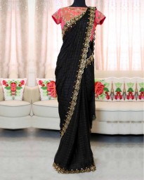 Chanderi cotton chex  saree