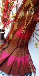 Handloom jute cotton saree