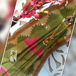 Handloom jute cotton saree