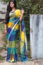 Linen cotton saree