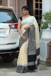 Linen cotton saree